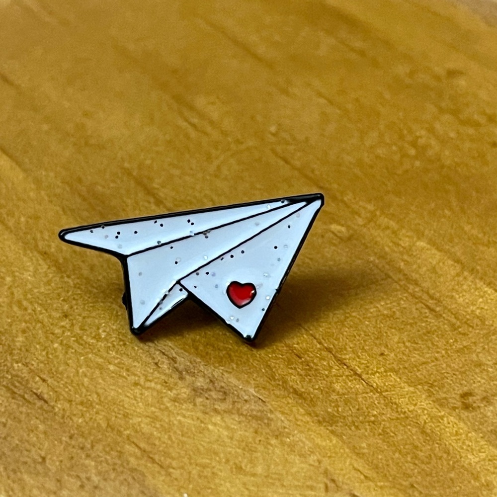 Paper Airplane Enamel Pin